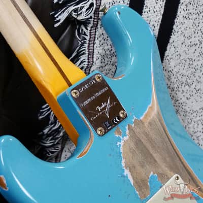 Fender Custom Shop Limited Edition 1958 Stratocaster AA Flame Maple Neck Heavy Relic Super Faded Aged Taos Turquoise 7.75 lbs image 14