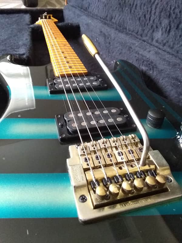 Kramer Pacer 1982 Black/Blue Pipes/Maple image 1
