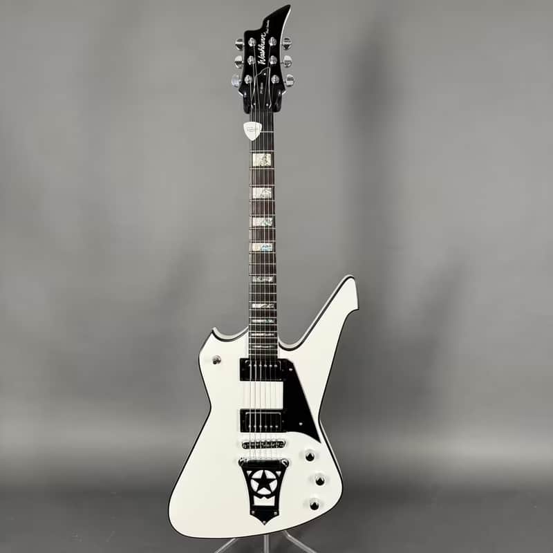 Washburn PS 1800 Paul Stanley Signature KISS in weiß white Gigbag