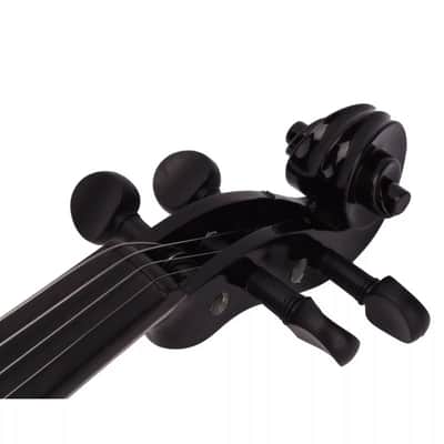 4/4 Full Size Black Acoustic Violin Set – Intermediate Basswood Violin with Case, Bow & Rosin – Sleek Design for Adult & Teen Learners image 4