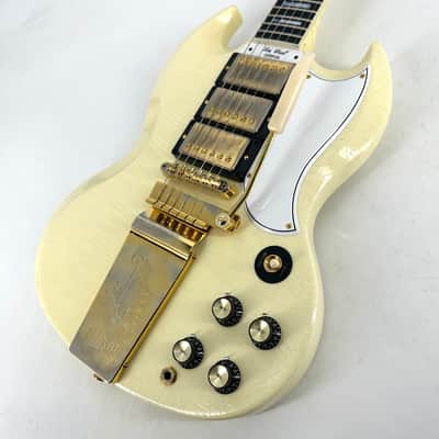 2020 Gibson Murphy Lab '63 Les Paul SG Custom with Maestro Ultra Light Aged - Classic White image 2