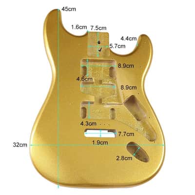 Metallic Gold Poplar Wood Guitar Strat Style Body image 3
