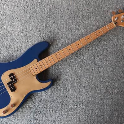 Fender Squier P Bass Blue Body Metallic Gold Pickguard 20th Anniversary Mighty Mite Neck Killer! image 1