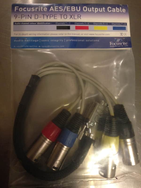 Focusrite AES/EBU DB9 Breakout Cable Black/Silver image 1