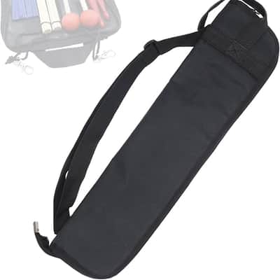 Portable Drum Stick Bag, Small Drumstick Storage Case Bag, Hanging Drumstick Holder Bag, Lasting Drum Sticks Bag with Hooks Inside for Drum Set Mallet and Percussion Sticks image 1