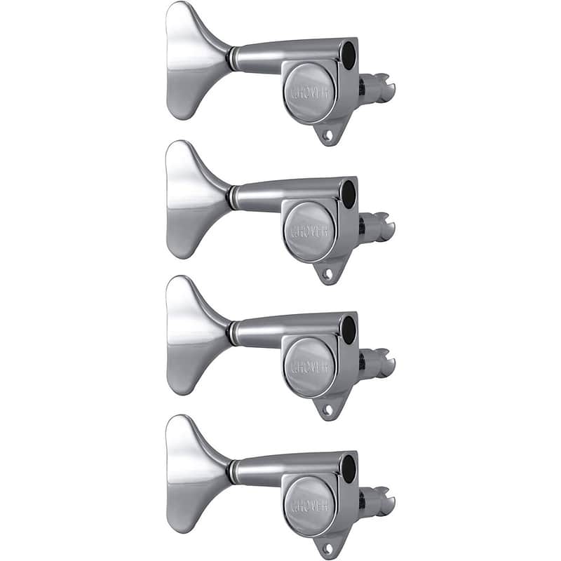 GROVER Mini Bass 144 Series Tuning Machines Regular Chrome Reverse 4-in-line image 1
