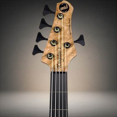 MTD Kingston Z5 Fretless Ebony Fingerboard, Natural Maple Burl Matte image 3