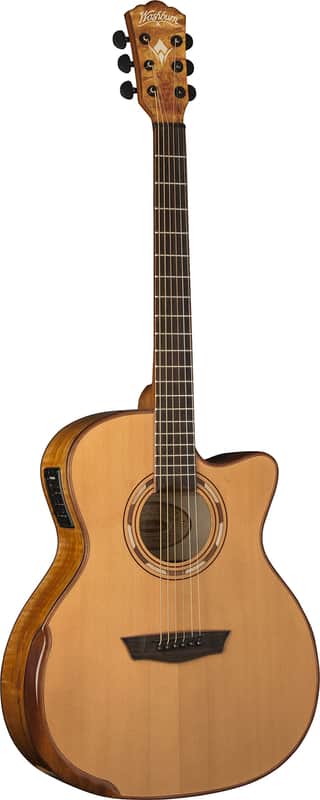 Washburn Comfort Deluxe 66 Auditorium Cutaway Acoustic Electric Guitar, Spalted Maple (WCG66SCE-O-U) image 1