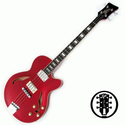 Italia Torino Bass Red Metal Flake,  Semi-Hollow,  made in Korea image 1