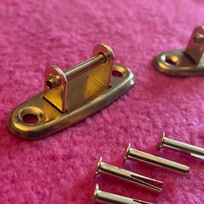 vintage NOS Gibson case handle brackets +Rivets for es 335 Les Paul paf L5 tkl geib ess & ess lifton epiphone image 9