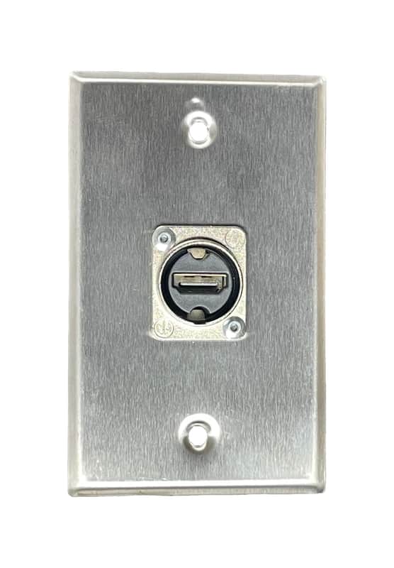 PROCRAFT SPL-1NHDMI-SS 1 Gang Stainless Steel Wall Plate Loaded w/ 1) Neutrik HDMI Feed/Pass Thru image 1