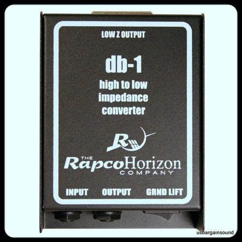 RAPCO HORIZON DB-1 Direct Box 1/4" Hi-Z to XLRM Lo-Z transformer w/ground lift image 1