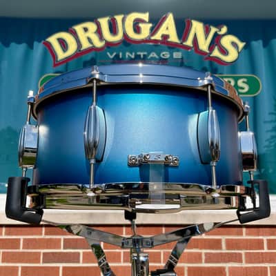 Slingerland Radio King 3-Ply Mahogany/Poplar Drum Set Silver & Blue Lacquer 24/13/16 w/ 6.5x14 Snare image 13