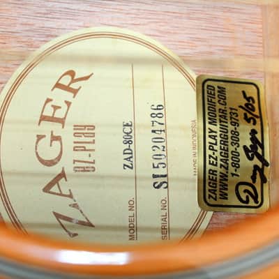 Zager Zad-80ce acoustic electric guitar cutaway w/ Zager Case image 3