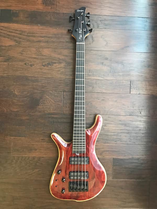Menapia hand made short scale 5 string bass, Duncan NYC pickups, left handed image 1