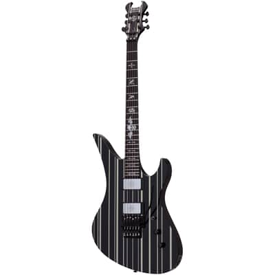 Schecter Synyster Gates Signature Custom Floyd Rose - Ebony Fingerboard, Gloss Black w/Silver Pin Stripes image 1