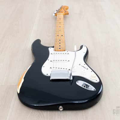 1975 Fender Stratocaster Vintage Guitar Black w/ Case image 11