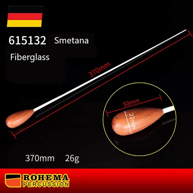 Rohema Smetana Conductor Baton - Fiberglass, Rosewood Handle, 370mm image 1