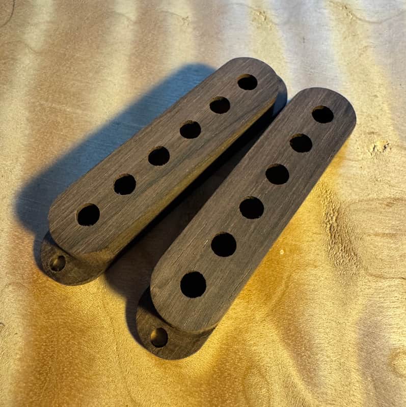 Guilford Brazilian Rosewood Single Coil Pickup Covers - 1 pair - fits Fender USA 53mm poles image 1