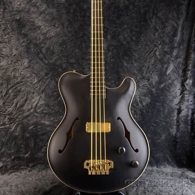 Nik Huber Rietbergen Bass w/Flame Maple Neck,Gold Hardware,Wood Knob -Worn Onyx Black- image 2