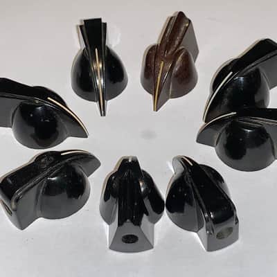 Fender Vintage Chicken Head Amp Knobs (8) PATINA!! 1960s Black image 1