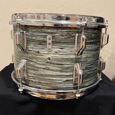 Vintage Rogers Fullerton 8x12" Rack Tom in Blue Strata w/ 60's Slingerland Hoops (Rm4) image 3