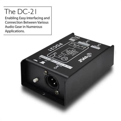 Premium Direct Injection Audio Box - 2.36" x 4.09" Passive DI Unit Hum Eliminator w/ Input Attenuator to Connect Guitar & Bass, 1/4'' Impedance Transformer Connector to Balanced & Unbalanced XLR image 1