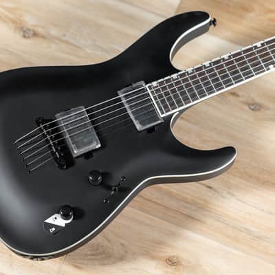 ESP LTD MH-1000 Baritone EMG Guitar – Black Satin image 8