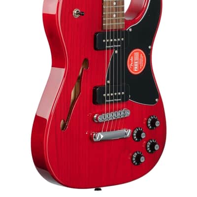Fender Jim Adkins JA90 Tele Thinline Guitar Laurel Neck Crimson Transparent image 9
