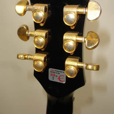 2003 Epiphone Les Paul Custom "Black Beauty" Electric Guitar, Gold Hardware, Ebony image 12