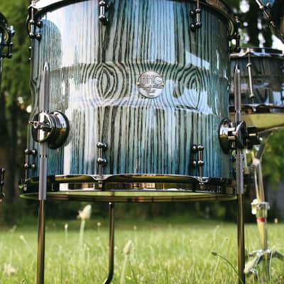 HHG Drums 7 Piece Contoured Ash Stave Kit 2019 Electric Ocean Burst image 5