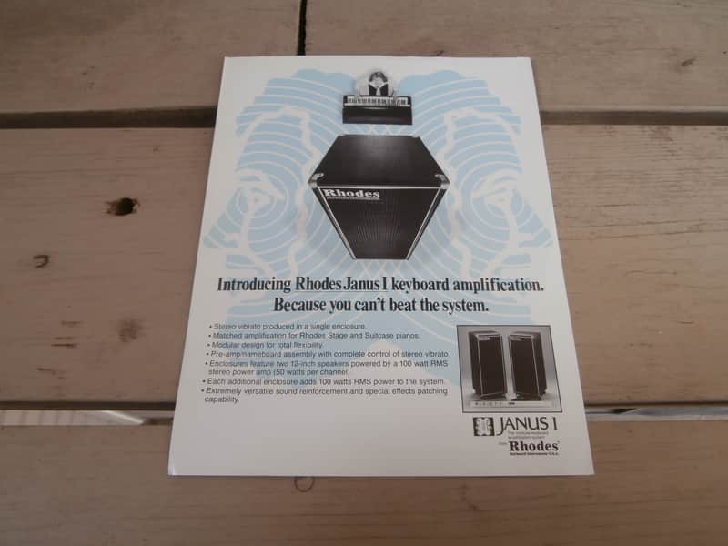 Vintage 1970's Rhodes Janus I Keyboard Amplifier Introduction Flyer! Rare, Original Case Candy! image 1
