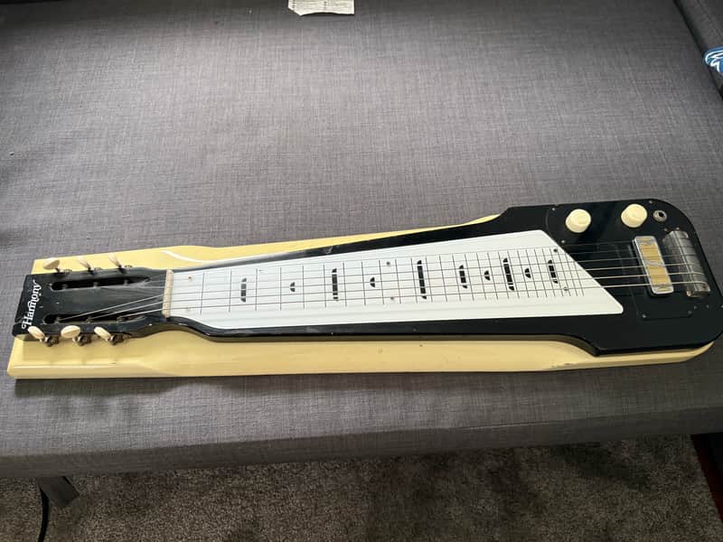 Vintage 1960s Harmony H7 Roy Smeck Console Lap steel with Original Case and Legs image 1