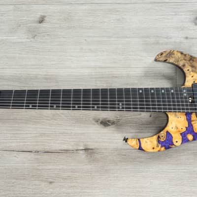 Mint Legator Ninja X7F Multi-Scale 7-String Guitar, California Buckeye Burl, Fishman Set, Royal Purple image 6