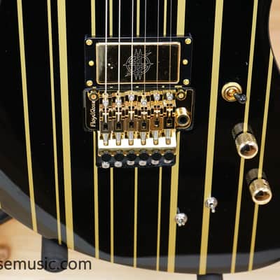 Schecter Synyster Gates Custom-S - Black with Gold Pinstripes image 6