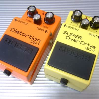 1983 Boss SD-1 Super OverDrive & 1984 BOSS DS-1 Distortion / MIJ Made in Japan (Black Label) image 1