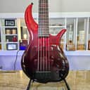 F Bass BN5: Red Fade with Matching Maple Burl Block Inlays