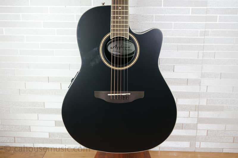 Ovation AB24-5S Applause Standard Mid-Depth Acoustic Guitar - Black Satin image 1