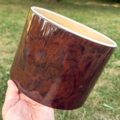 WALNUT BURL and Maple 6 ply core Drum Shell 7 pcs set - Clear gloss polished BEST OFFERS ACCEPTED! image 8