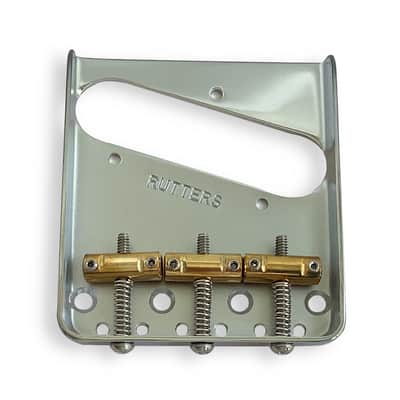 Rutters Vintage Stamped Bridge, Chrome Plated with Brass Straight Comp Saddles image 1