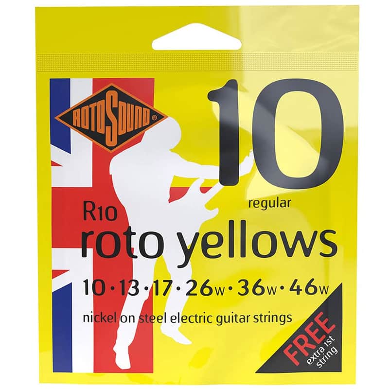 Electric Guitar Strings 10-46 Yellows FREE 1st STRING RotoSound image 1