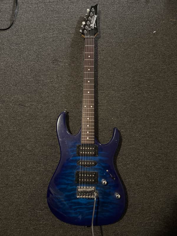 USED Ibanez GRX70QA-TBB Gio 2011 - Present - Transparent Blue Burst image 1