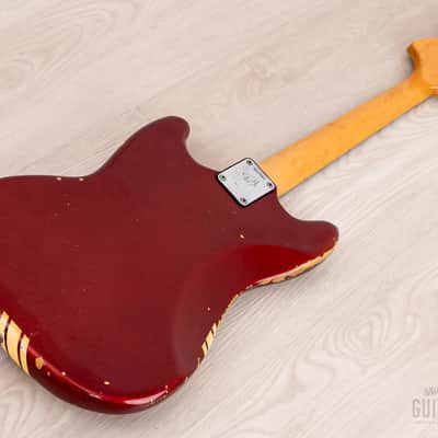 1974 Fender Competition Mustang Vintage Offset Guitar Competition Red w/ Case image 14