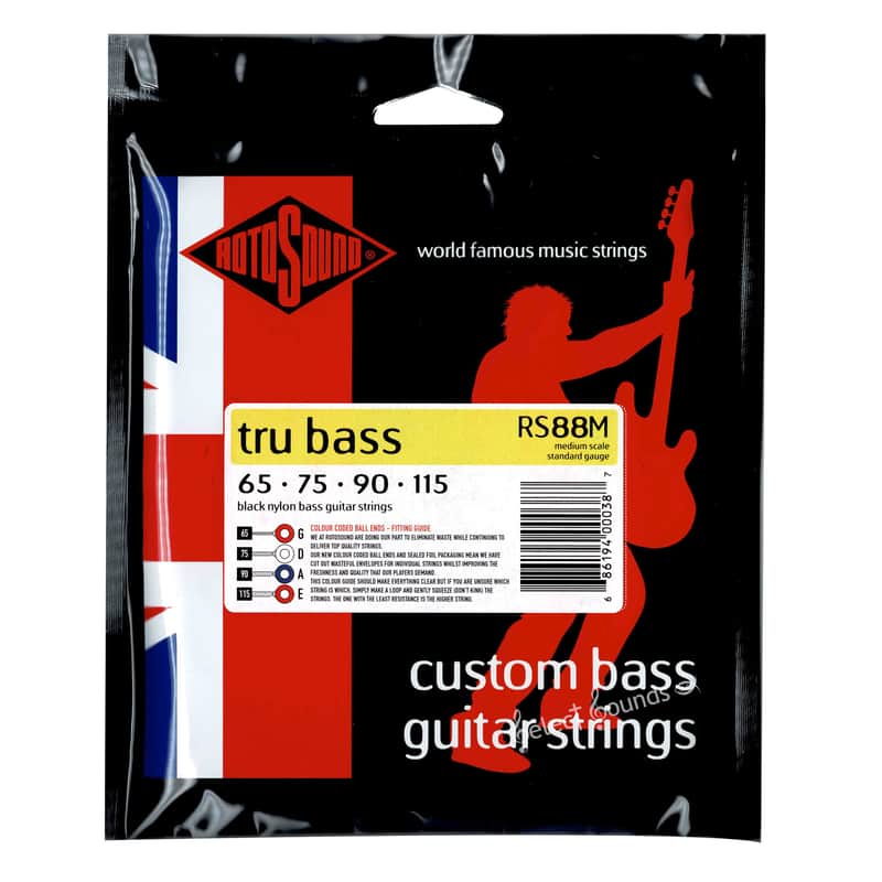 Rotosound RS88M Tru Bass 88 Nylon Tapewound Electric Bass Strings - Medium Scale (65 - 115) image 1
