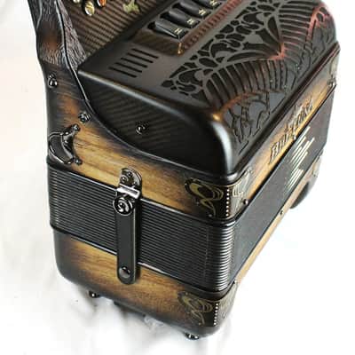 NEW Antique Copper Beltuna "Azteca" Cuadro Vivo Diatonic Button Accordion LMM 34 12 GCF Sol image 4