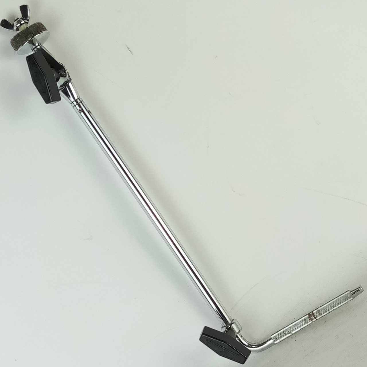 Ludwig Cymbal L-Arm #1372 Mount Stand 3/8"Tube+Tilter Chrome Vintage 70s Plastic — main photograph