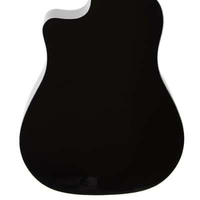 Fender CD-60SCE Solid Top Dreadnought Acoustic-Electric Guitar - Black image 2
