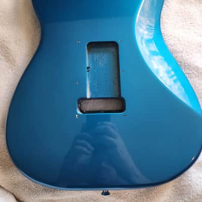 Fender Standard Stratocaster Strat BODY, Guitar Part Poplar Aqua Marine Metallic image 8