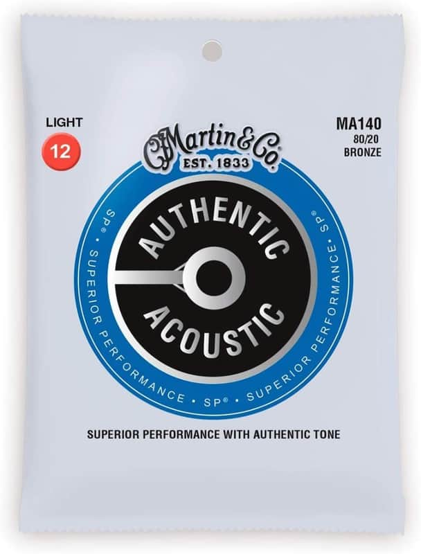 Martin Authentic Acoustic 80/20 Bronze Guitar Strings Light Gauge 12-54 # MA140 image 1
