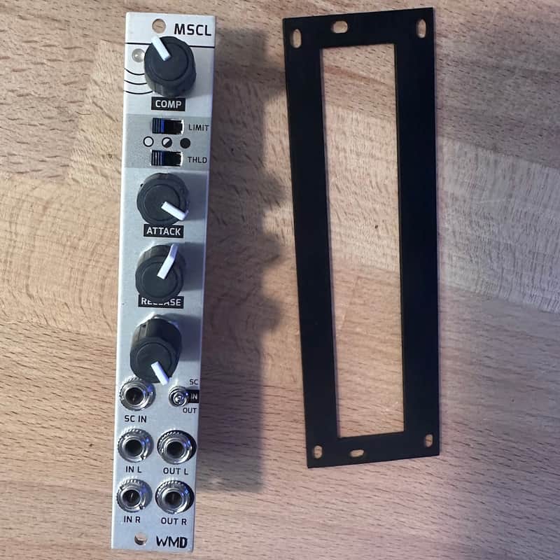 Mint WMD MSCL Compressor/limiter sidechain Eurorack W/ Solid Black matte 4hp 3u to 1u Intellijel format adapter image 1